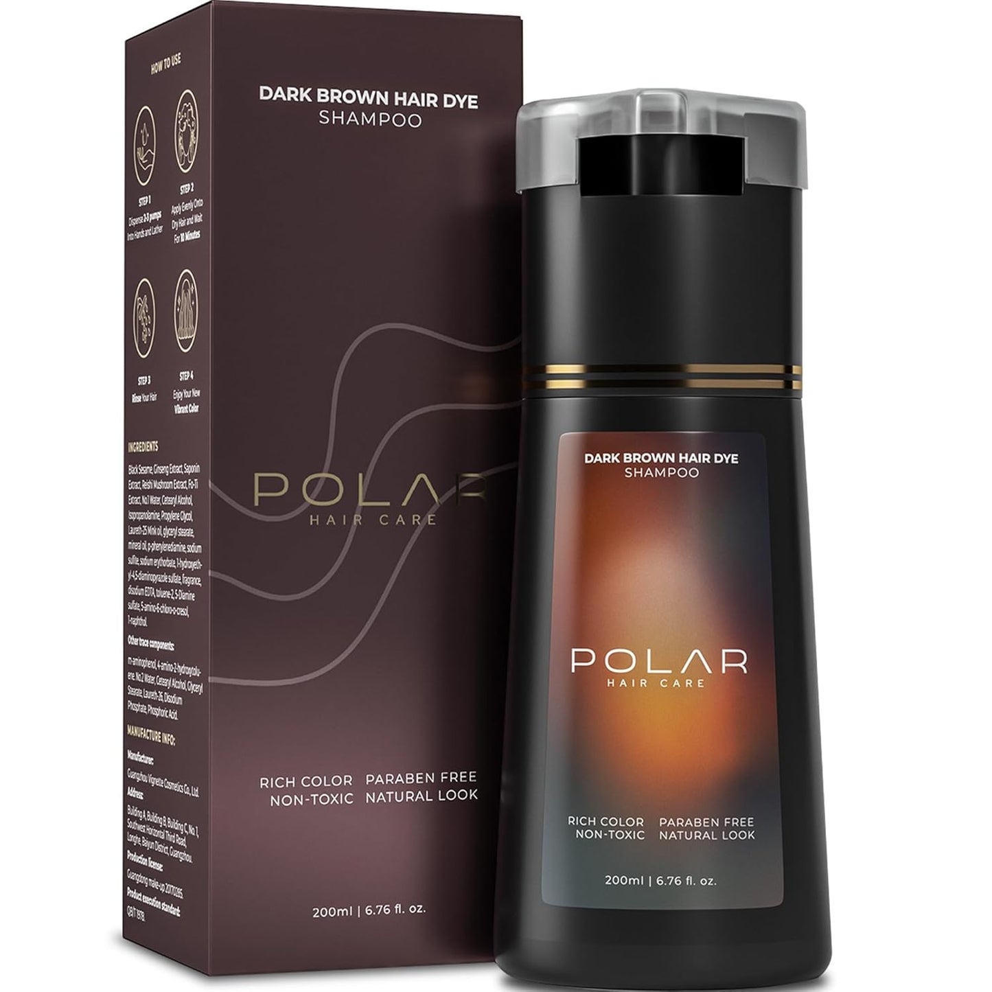 Polar Haircare - Purple Hair Dye Shampoo for Gray Hair for Women & Men - Natural Semi Permanent Vegan Hair Color Shampoo