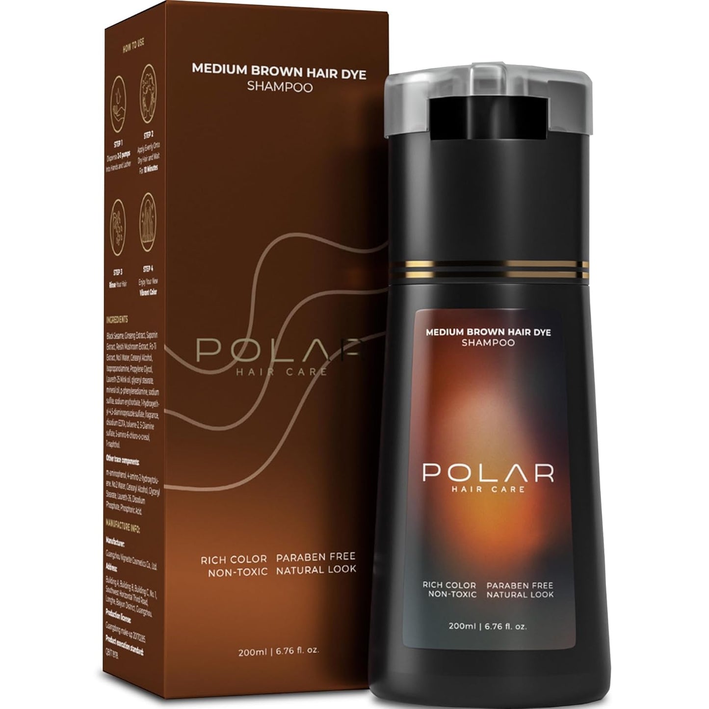 Polar Haircare - Purple Hair Dye Shampoo for Gray Hair for Women & Men - Natural Semi Permanent Vegan Hair Color Shampoo