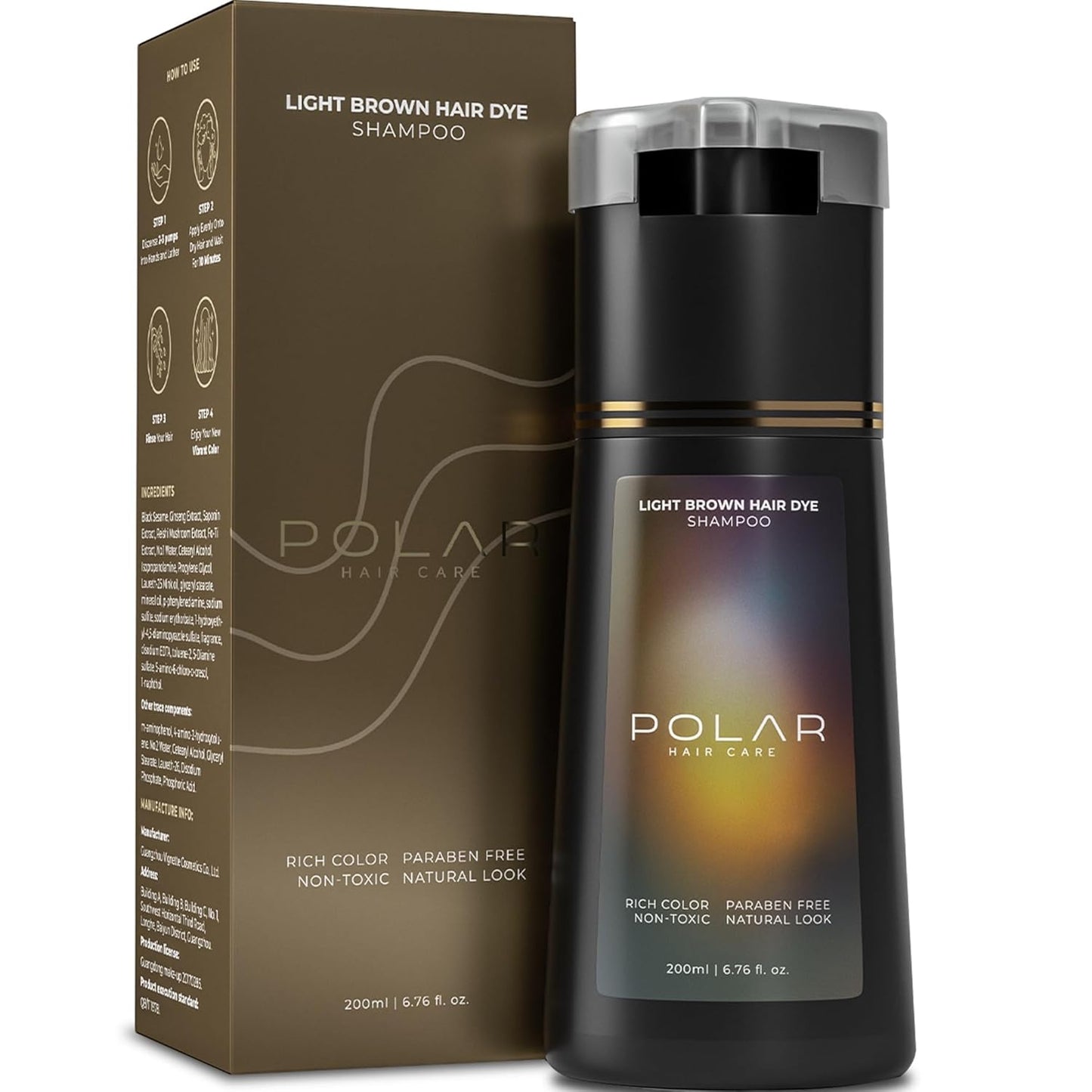 Polar Haircare - Purple Hair Dye Shampoo for Gray Hair for Women & Men - Natural Semi Permanent Vegan Hair Color Shampoo