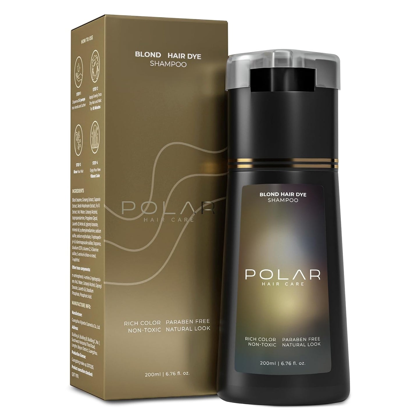 Polar Haircare - Purple Hair Dye Shampoo for Gray Hair for Women & Men - Natural Semi Permanent Vegan Hair Color Shampoo